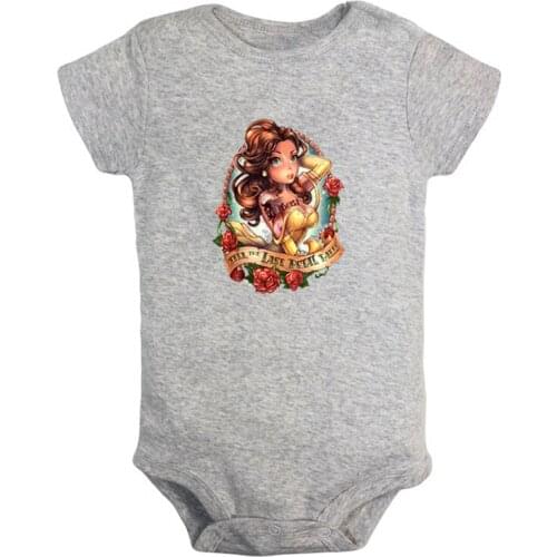 Cartoon Cute Bear the Princess Printed Newborn Baby Girl Boys Clothes Short Sleeve Romper Outfits 100% Cotton