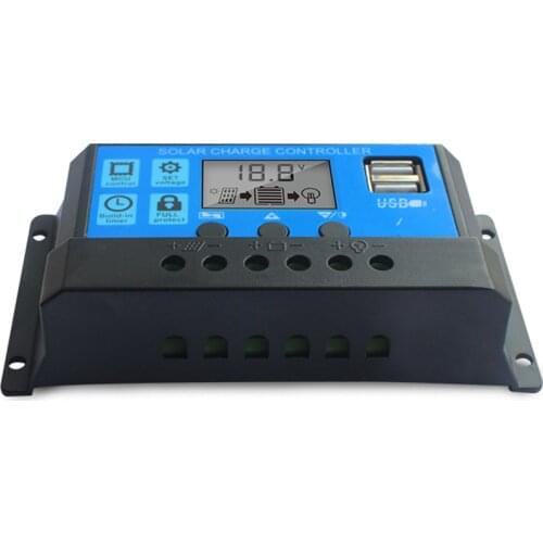 10A/60A/100A Solar Charge Controller USB Solar Panel Battery Intelligent Regulator Adjustable Dual LCD Street Light Controller