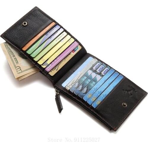 Xiaomi Men Woman Fashion Genuine Leather Wallet RFID Anti-theft Buckle Purse Multi-card Coin Purse Large Capacity Card Holder
