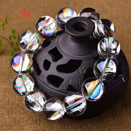 AAAAA Azeztulite white/YELLOW crystal round 12/14/16/18/20mm bracelet 7.5inch FPPJ energy crystal nature beads