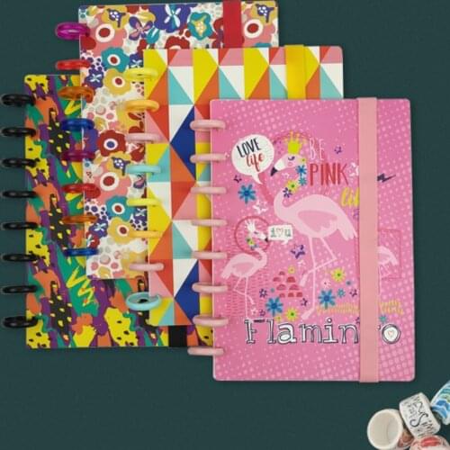 Fashion A5 Cover Flamingo Notebook Shell Loose-leaf Mushroom Hole Binding Discs Ring Diary Notepad Student Stationery Supplies