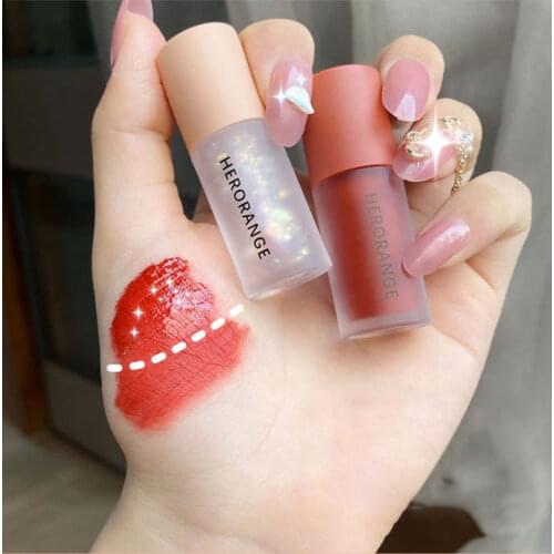HERORANGE Liquid Lipstick Set Lip Gloss & Lip Cream Long Lasting Waterproof Moisturizing Lip Gloss Set Lip Makeup Cosmetics