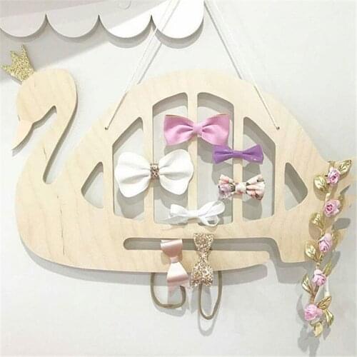 Hot Sale Wooden Swan Baby Room Wall Decorative Shelf Photography Props Kids Room Gifts Organization Hanger