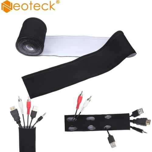 Neoteck 3m Long Neoprene Cable Cord Wire Protective Sleeve Sheath Cable Cover 118inch Black Cord Wire Cover Hider Sleeves