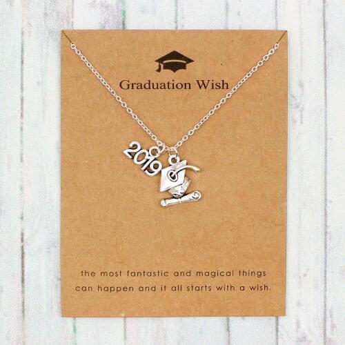 Class of 2019 Senior 2020 Graduation Charm Necklaces Bachelor Cap Necklace Graduate Jewelry Graduation Gifts