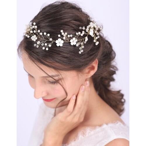 Silver Rose Gold Crystal Pearls Flower Princess Crown Wedding Bride Headband Beautiful Elegant Lady Ornaments