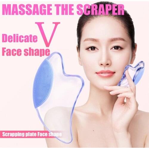 1Pc Transparent Crystal Guasha Board Facial Scraper Gua Sha Tools For Face Neck Back Body Acupuncture Pressure Therapy