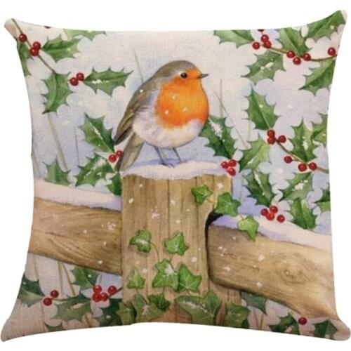 Christmas Collection Cotton Linen Square Pillow Covers Decorative Pillow Case Linen Sofa Pillow Case