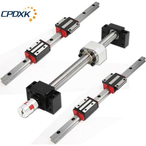 Ballscrew SFU1605 Length-1500mm+Linear Guide Rails HGR20+Blocks Carriage HGH20CA or HGW20CC 4PCS+BK12BF12+Nut Housing+ Coupler8
