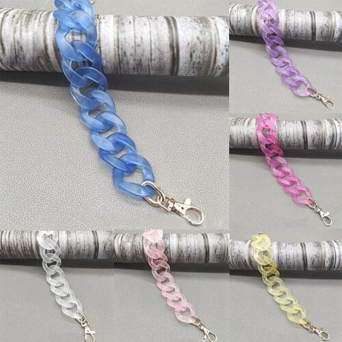 Fashion Replacement Bag Strap Chain Women Colorful Acrylic Resin Handbag Chain Detachable Bags Handle 38cm Shoulder Strap