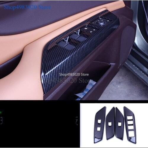 Car door Window glass switch button panel lift armrest handrail trim frame 4pcs For lexus es es200 es250 es300h es350 2018 2019