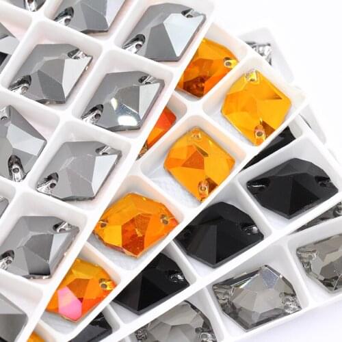 Stylish Black Cosmic Crystal Glass Rhinestones Sew On Rhinestones With Sliver Plating Sew On Clothes & DIY Jewelry Accessories