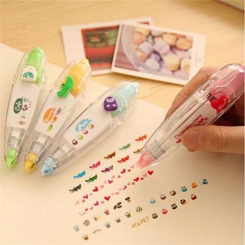 TOYZHIJIA Kids Drawing Toy Pen Cartoon stickers Correction Tape Lace For Key Tags Sign Students Gifts School Office Supply 1 Pcs
