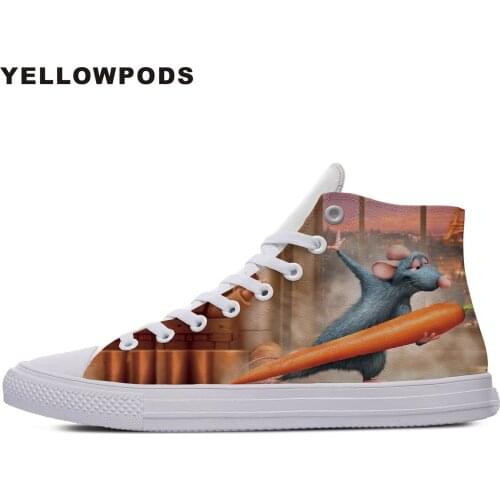 Casual Shoes Mens White Handiness Funny Cartoon Movie For Ratatouille Comfort Walking Shoes Lace Up Men Fashion Footwear Man