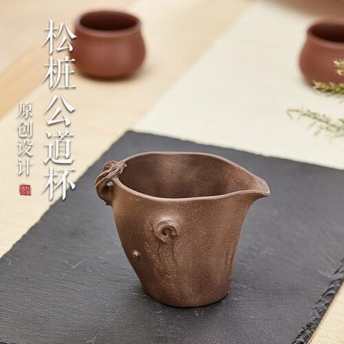 Yixing purple sand cup pure manual undressed ore old piece of mud kung fu tea set and a cup of tea is tea accessories