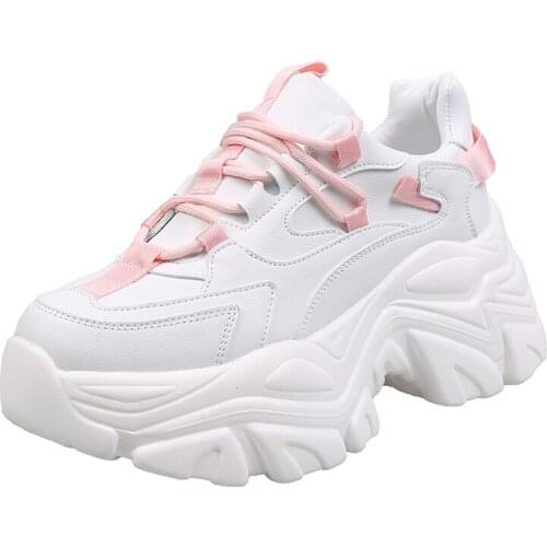 2021 Platform Shoes Women Casual Vulcanized Shoes New Fashion Thick Bottom Ladies Trainers Basket Femme Chunky Sneakers Women