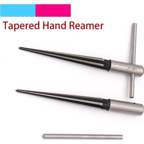 1pcs 3-13mm Bridge Pin Hole Handheld Reamer T-Shaped Steel Handle Tapered 6 Fluted Chamfer Reaming Woodworking Cut Drill Bit