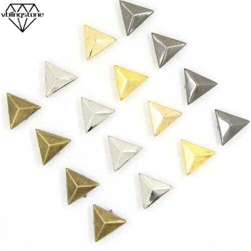 High Quality 100Pcs 4 Color Metal Rivets Three Claws Spikes Studs For Punk Leather Nailheads Rivets Shoes Clothes Bag Bracelet