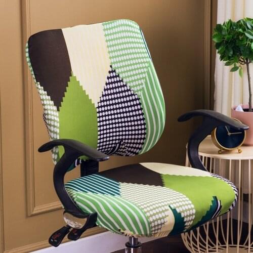 2pcs/set Universal Spandex Chair Cover Elastic Split Chair Back Cover+Seat Cover Office Rotating Computer Stretch Chair Cover