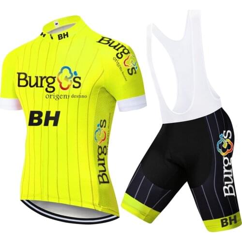 2021 Yellow Burg Cycling Clothing Bike Jersey Quick Dry Bicycle Clothes Mens Summer Team Cycling Jerseys 20D Bike Shorts Set