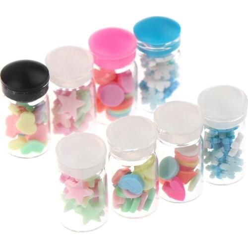4Pcs/set 1:12 Dollhouse Miniatuer Furniture Toys Candy Glass Jar for Dolls Decor