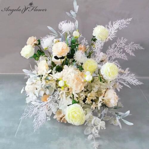 40/50CM New Wedding Road Flower Ball Table Centerpieces Artificial Flower Pink White Silk Party Window Shop Display Props Plants