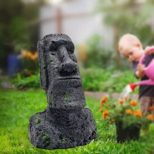 Aquarium Moai Statues Easter Island Stone Head Ornaments Fish Tank Landscaping Aquascaping Garden Lawn Outdoor Decoration