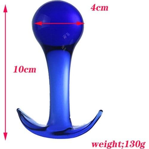 Female masturbation large-size crystal glass anal expansion anal plug in vestibule Adult sex products
