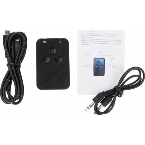 2 in 1 Wireless Bluetooth Transmitter Receiver Adapter Stereo Audio Music Adapter 3.5mm Audio Cable for TV Car Speaker