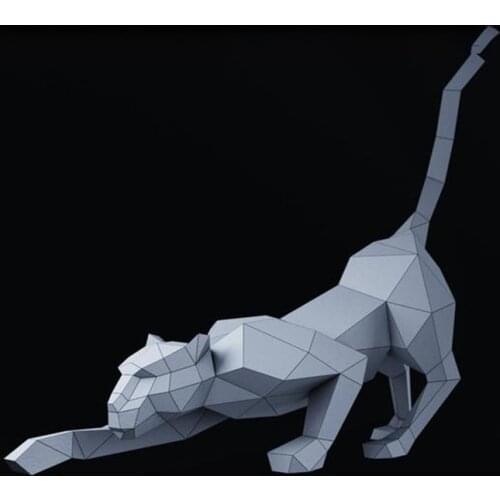 50cm Panther 3D Animal Paper Model Home Art DIY Creative Home Decorations Hand Made Action Figures Paper Craft Gift Adult Toys