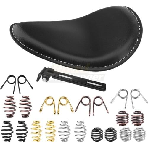 Black MOTO Solo Driver Seat Spring Bracket Kit For Harley Custom Chopper Bobber Honda Yamaha Kawasaki Suzuki