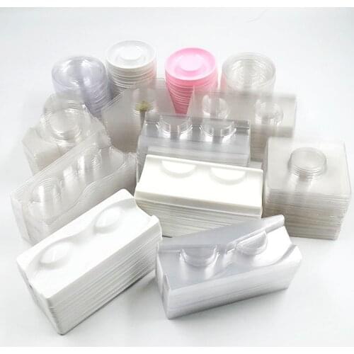 Wholesale Mink Eyelashes Holder Clear Trays Plastic Without Lash Customized Print Logo Golden Brand Name Box Packaging