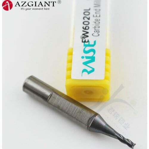 AZGIANT 4T EW6020L Raise CNC Flat Body Groove Milling Cutter 2.0mm Four-edge Tungsten Steel Coating Hard End Mill