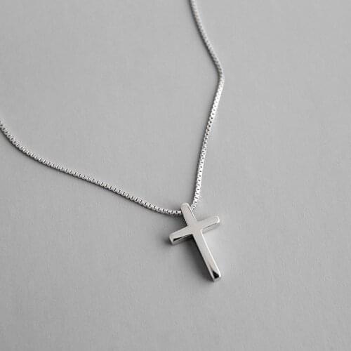 Classic 925 sterling silver cross pendant necklace womens neck chains neckless, fashion statement necklaces pendants jewelry