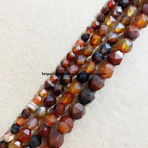 15" Natural Stone Big Cuts Faceted Dream Agate Round Loose Beads 6 8 10 mm Pick Size