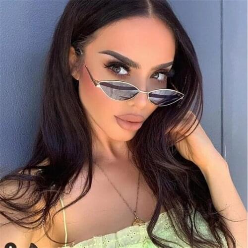 HKNA Small Cat Eye Sunglasses Women 2021 Luxury Brand Metal Sun Glasses Women Eyeglasses Women/Men Vintage Oculos De Sol Mujer