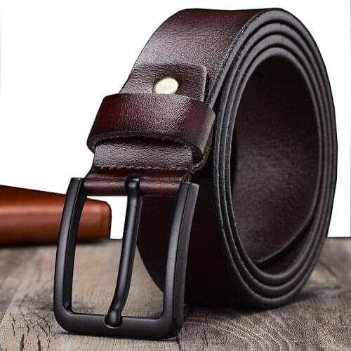 2020 Europe new mens leather belt mens all-around black buckle leather belt casual mens needle buckle belt luxury fashion