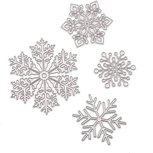 4-piece Set of Snowflakes Metal 2021 New Metal Cutting Dies Stencils for DIY Scrapbooking Album Decorative Embossing Paper