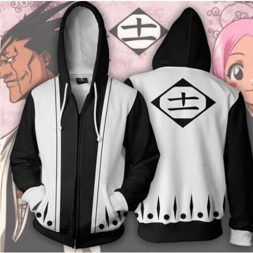 2018 new fashion Cool sweatshirt Hoodies Men women 3D print KENPACHI ZARAKI 11TH DIVISION Tee hot Style Streetwear Long sleeve