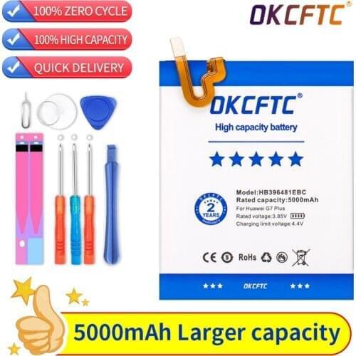 OKCFTC 5000mAh HB396481EBC Battery for Huawei Honor 5X for Huawei G7 Plus/ G8 /G8X