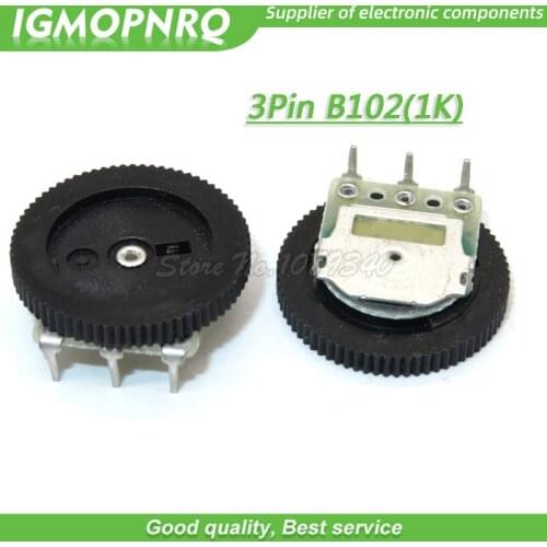 5pcs 3Pin 16*2mm Double Gear Tuning Dial Potentiometer B102 1K Dial Potentiometer IGMOPNRQ