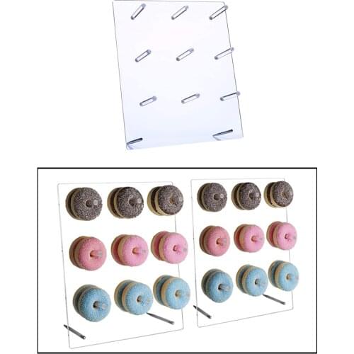 Clear Donut Display Wall Stand Holder Doughnut Bagels Table Decor Reusable for Wedding Birthday Party Treats Supplies