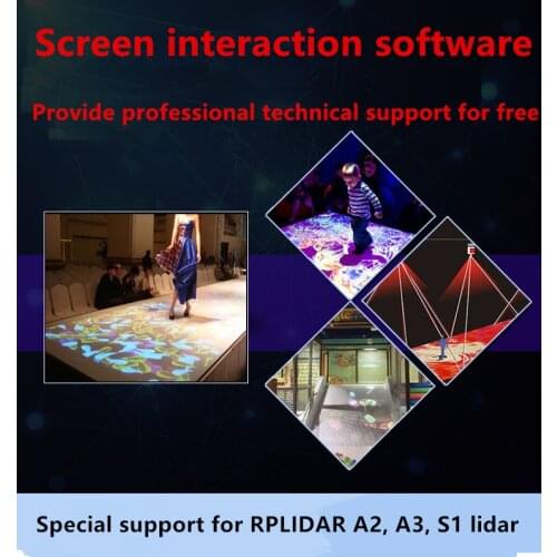 RPLIDAR A2 A3 S1 lidar dedicated wall large screen interactive software program multi-touch projection interactive engine