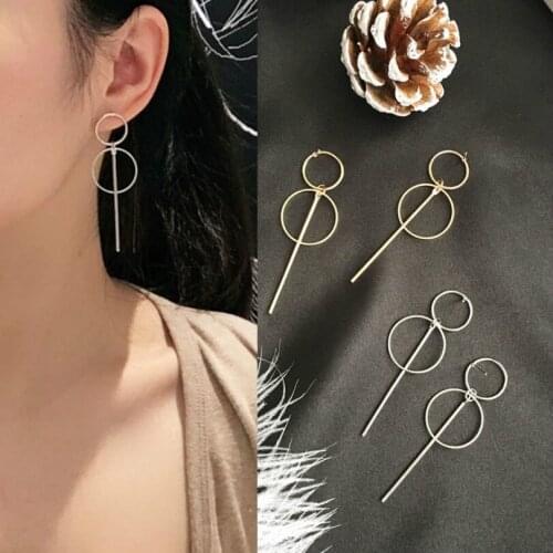 New fashion jewelry punk simple tassel pendant earrings size round statement earrings ladies gift long earrings