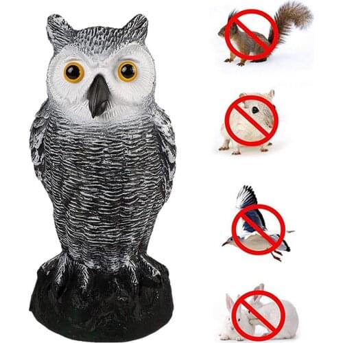 Owl Statue Bird Scarecrow Decorative Horned Fake Owl For Garden Realistic Bird Scarer Pest Control Scarecrow