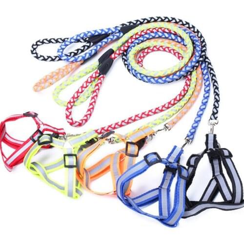 Reflective Safety Pet Set for Small Medium Dogs Cats Chest Strap Pet Chest Back Traction Belt Walking Lead Leash Pet Supplies