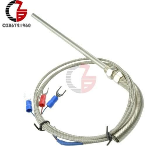 1M 2M PT100 M6 M8 K Type Screw Thermocouple Temperature Controller Sensor Probe 0-800C Stainless Steel Thermal Detect Sensor