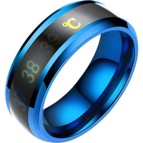 Smart temperature couple ring Sterling silver Temperature display Valentine Gift For Lovers Wedding Rings