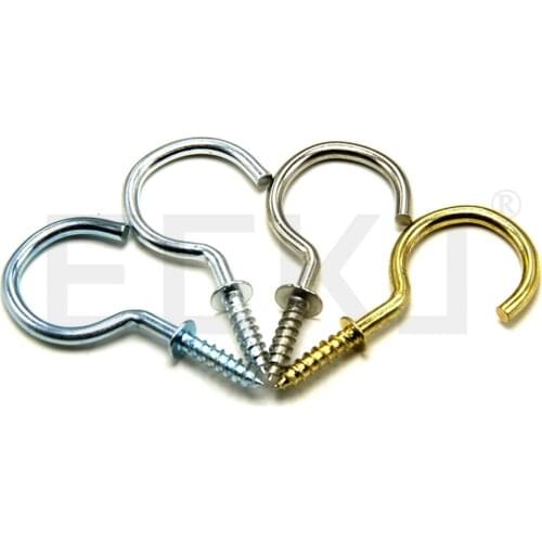 All Varies Size of SCrew Hook For Hanging Any Samll Thing Ceiling Hook Screw Brass Plated Cup Hooks Nickel Plated Screw Hook
