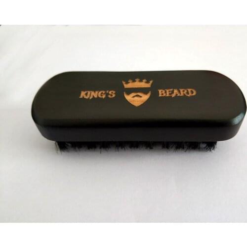 High-Grade Brush Mens Shaving Boar Bristle Brush 4.7*1.8inch Natural Wood Black Beard Brush Customize Logo